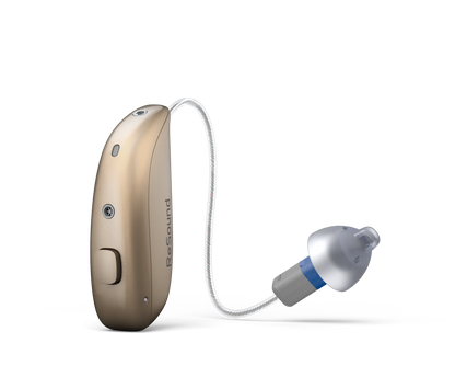 ReSound Sensia rechargeable microRIE hearing aid in Gold