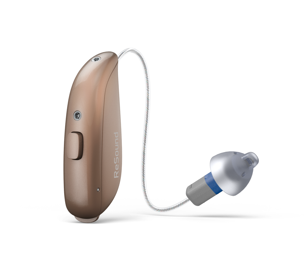 ReSound Sensia RIE 61 hearing aid with 312 battery in Bronze