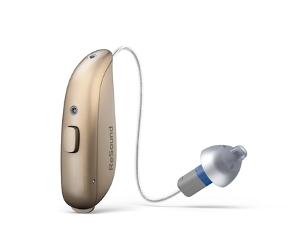 ReSound Sensia RIE 61 hearing aid with 312 battery in Gold