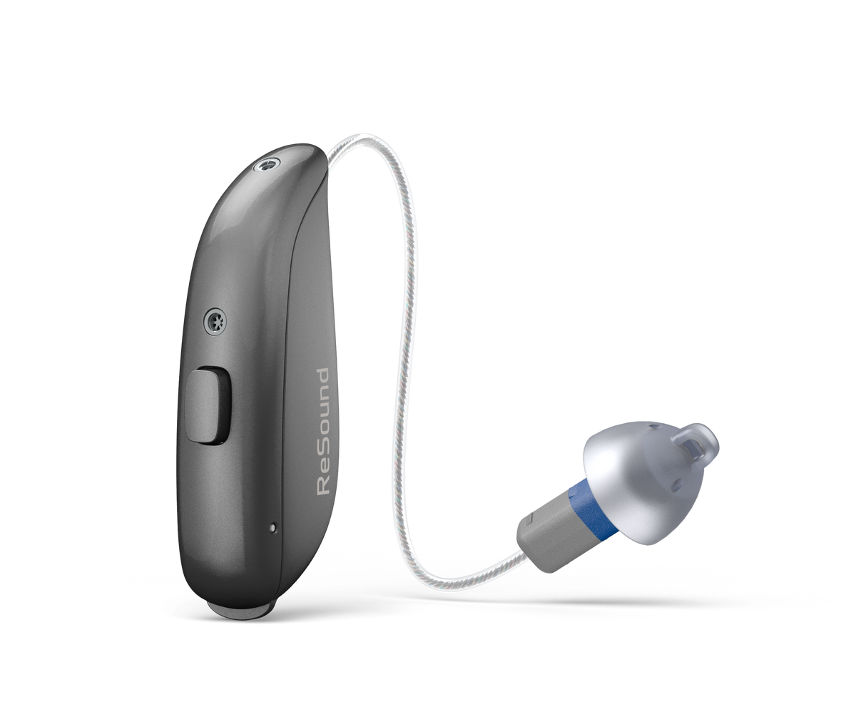 ReSound Sensia RIE 61 hearing aid with 312 battery in Graphite