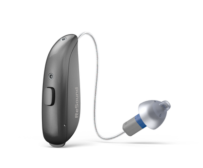 ReSound Sensia RIE 61 hearing aid with 312 battery in Graphite