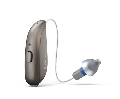 ReSound Sensia RIE 61 hearing aid with 312 battery in Warm Grey