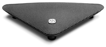 Widex TV Play 2 accessory for Allure and Moment Sheer hearing aids, transparent design with cables and control unit.
